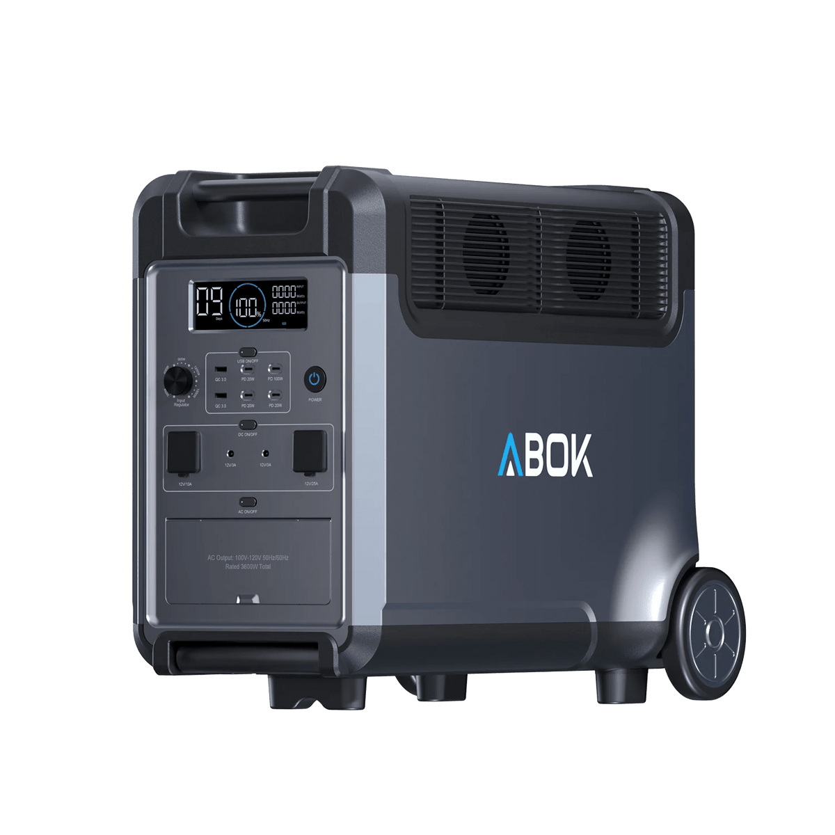 ABOK Ark3600 Portable Power Station 3600W, 3840Wh LiFePO4 Battery Backup (Up to 11520Wh) for Whole Home, Blackouts & Hurricanes - ABOK