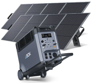 ABOK Ark3600 Portable Power Station 3600W, 3840Wh LiFePO4 Battery Backup (Up to 11520Wh) for Whole Home, Blackouts & Hurricanes - ABOK
