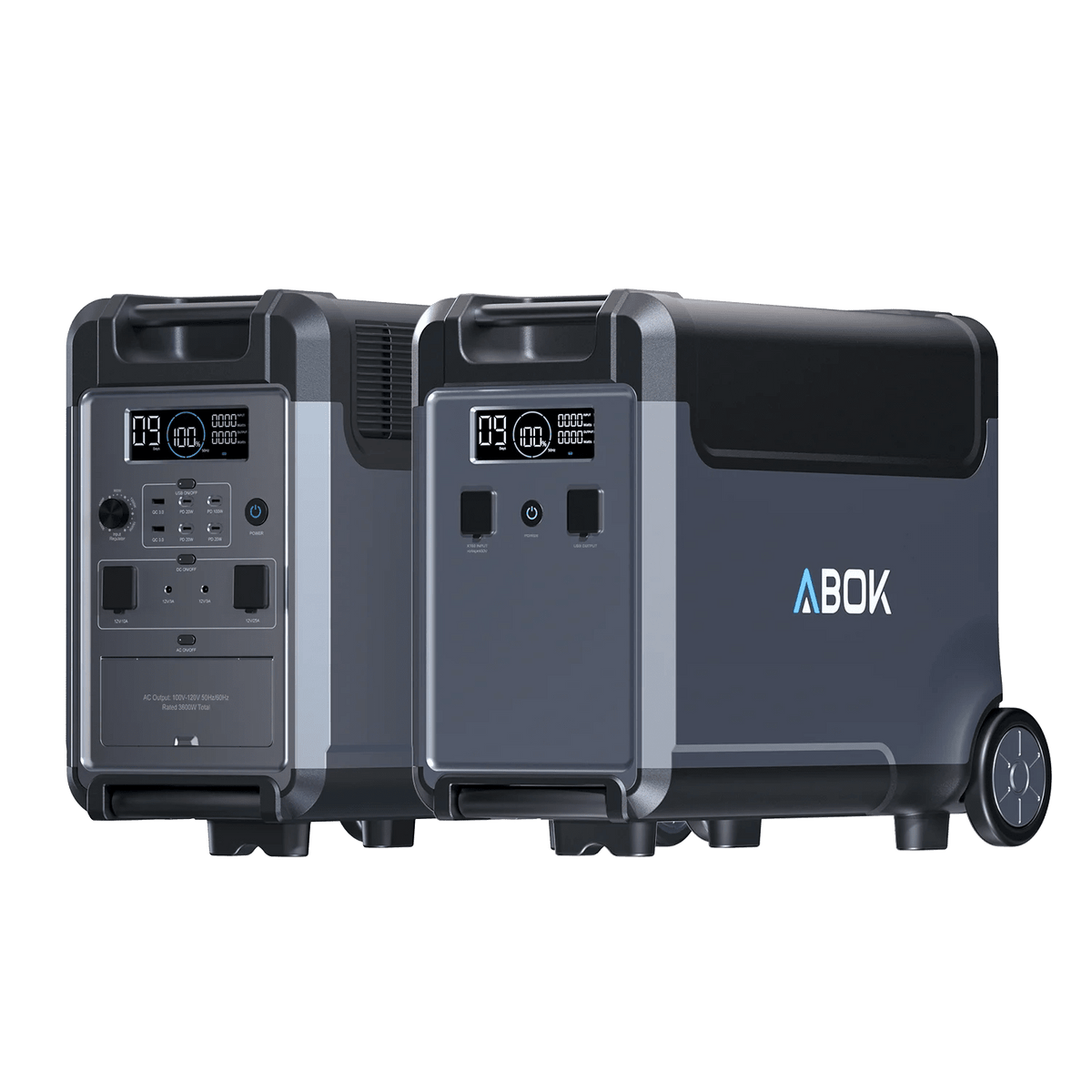 ABOK Ark3600 Portable Power Station 3600W, 3840Wh LiFePO4 Battery Backup (Up to 11520Wh) for Whole Home, Blackouts & Hurricanes - ABOK